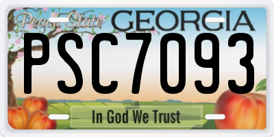 GA license plate PSC7093