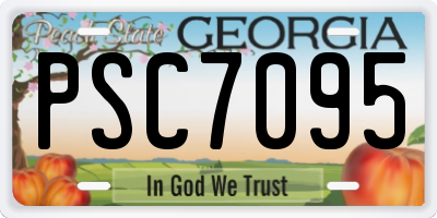 GA license plate PSC7095