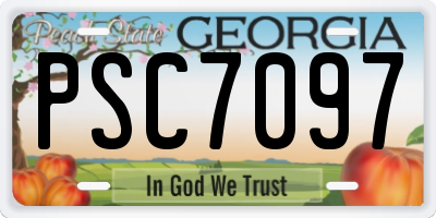GA license plate PSC7097