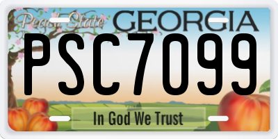 GA license plate PSC7099