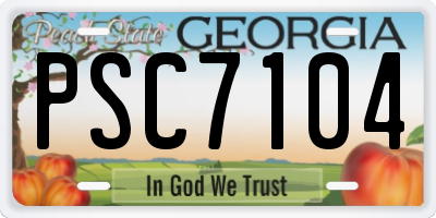 GA license plate PSC7104