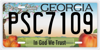 GA license plate PSC7109