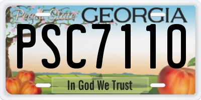 GA license plate PSC7110