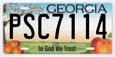 GA license plate PSC7114
