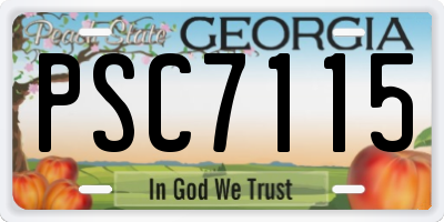 GA license plate PSC7115