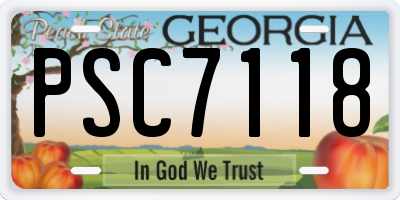 GA license plate PSC7118