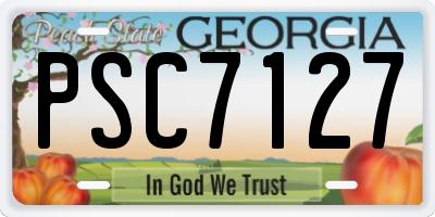 GA license plate PSC7127