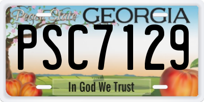 GA license plate PSC7129