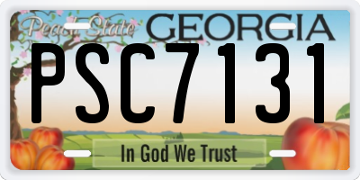 GA license plate PSC7131