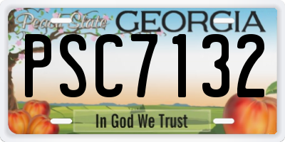 GA license plate PSC7132