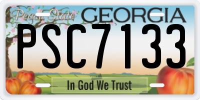 GA license plate PSC7133