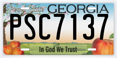 GA license plate PSC7137