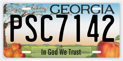 GA license plate PSC7142