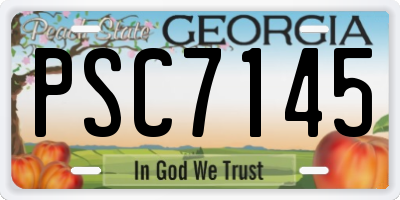 GA license plate PSC7145