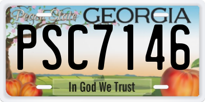 GA license plate PSC7146