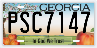 GA license plate PSC7147