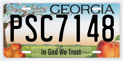 GA license plate PSC7148