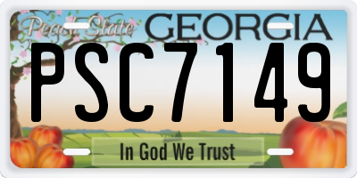 GA license plate PSC7149