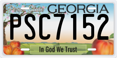 GA license plate PSC7152