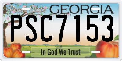 GA license plate PSC7153