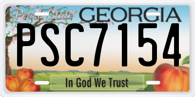 GA license plate PSC7154