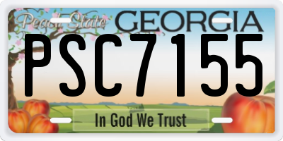 GA license plate PSC7155