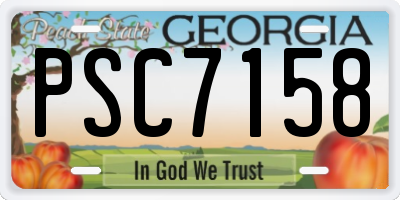 GA license plate PSC7158
