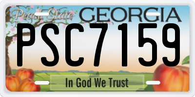 GA license plate PSC7159