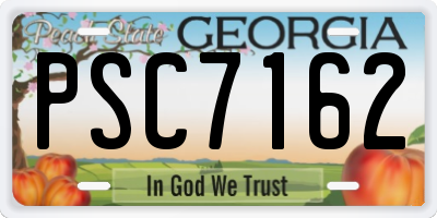 GA license plate PSC7162