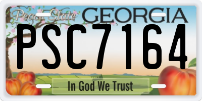 GA license plate PSC7164