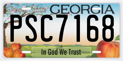 GA license plate PSC7168