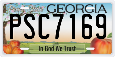 GA license plate PSC7169
