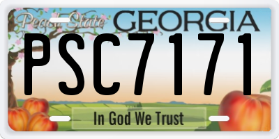 GA license plate PSC7171