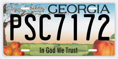GA license plate PSC7172