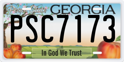 GA license plate PSC7173