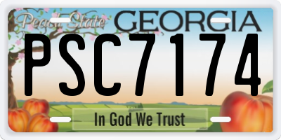 GA license plate PSC7174