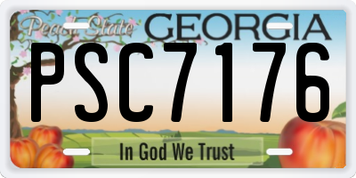 GA license plate PSC7176