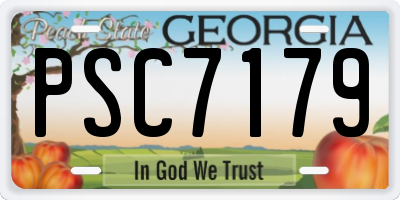 GA license plate PSC7179