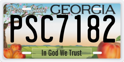 GA license plate PSC7182