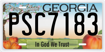 GA license plate PSC7183