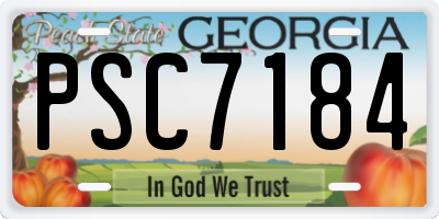 GA license plate PSC7184