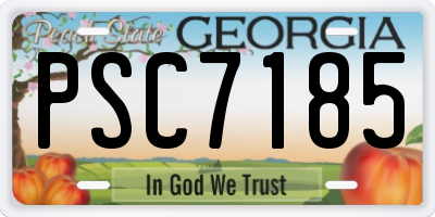 GA license plate PSC7185