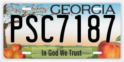 GA license plate PSC7187