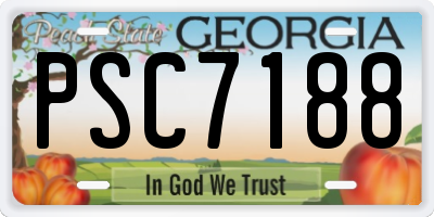 GA license plate PSC7188