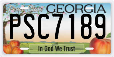 GA license plate PSC7189