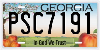 GA license plate PSC7191