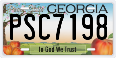 GA license plate PSC7198