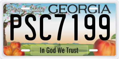 GA license plate PSC7199
