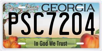 GA license plate PSC7204