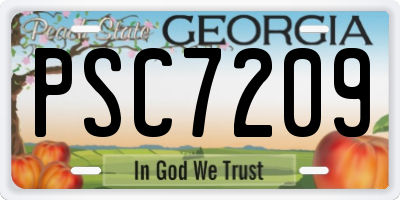GA license plate PSC7209